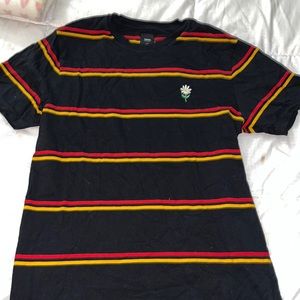 Vans Off The Wall Black striped shirt with embroidered daisy